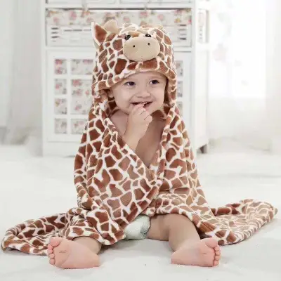 Baby Animal Head Blanket ,Newborn Swaddling,Super Soft And Comfortable Baby Bedding