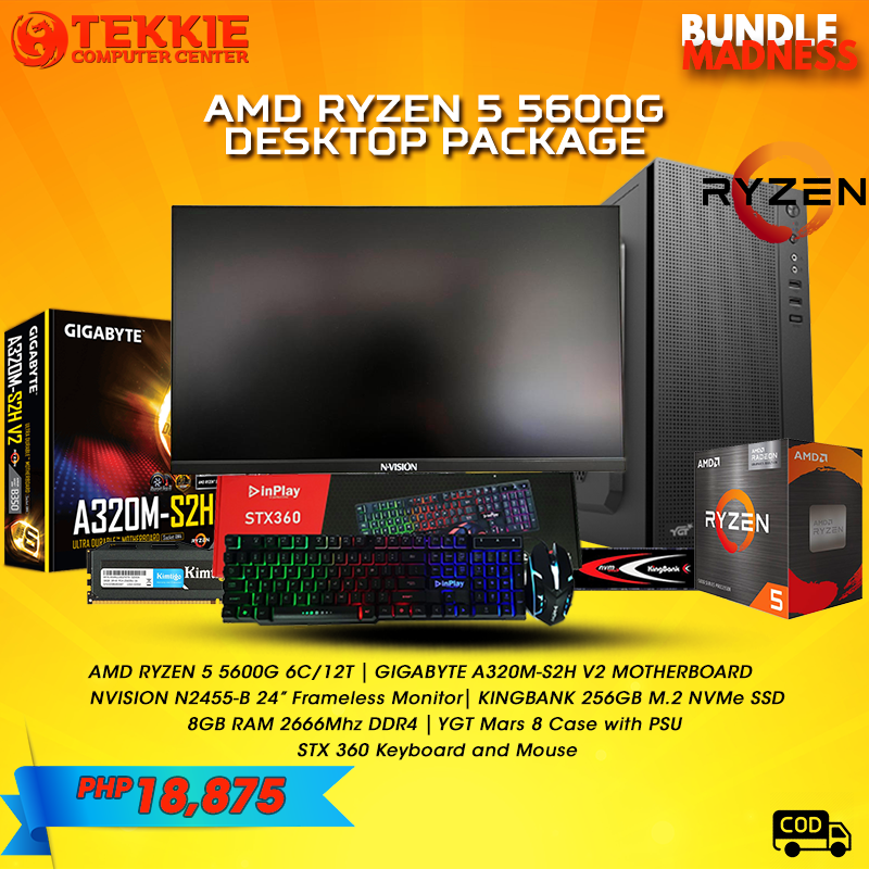 BRAND NEW DESKTOP PACKAGE [Ryzen 5 5600G 6C-12T | A320M Motherboard ...