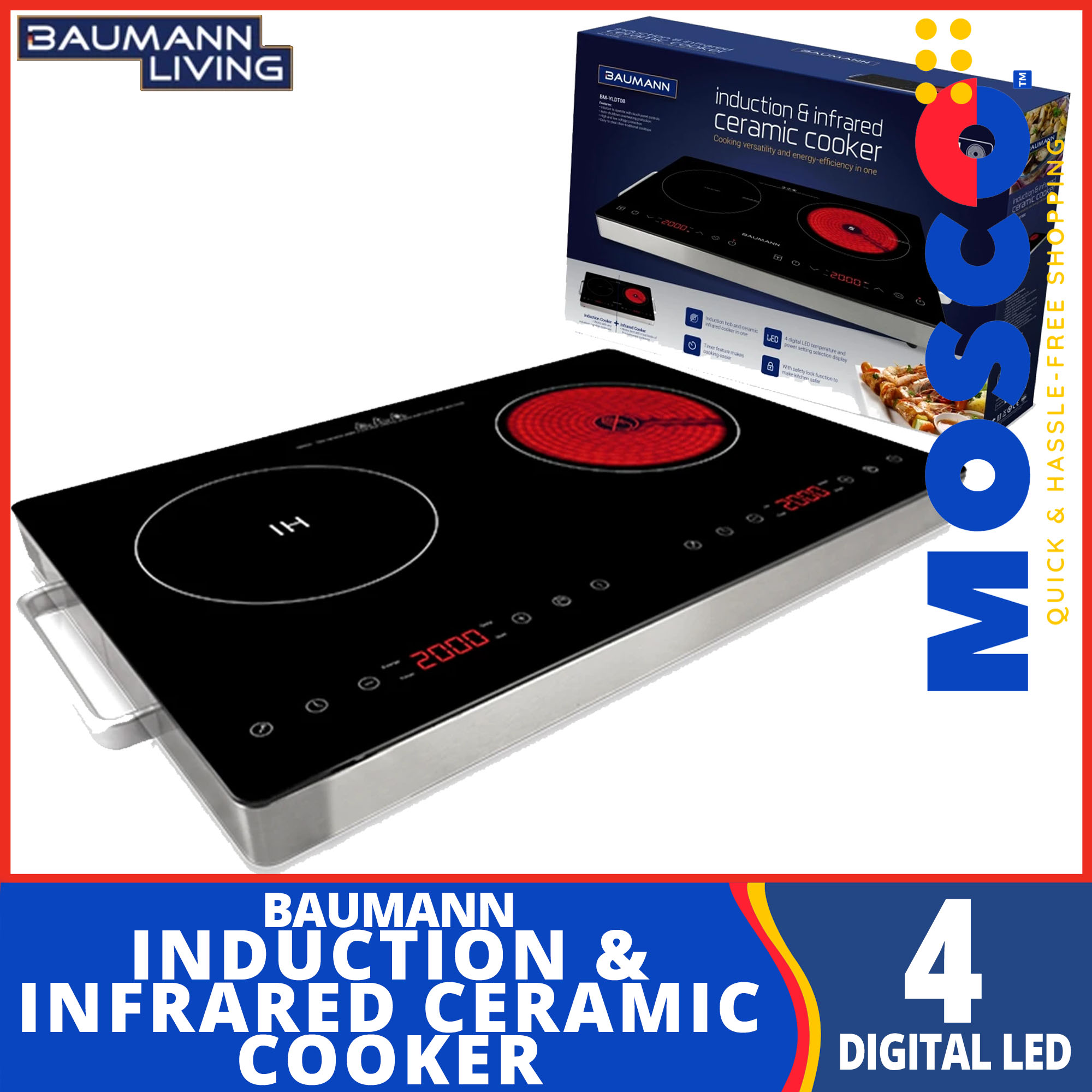 Baumann Induction & Infrared Ceramic Cooker BMYLDT08 Auto shutdown