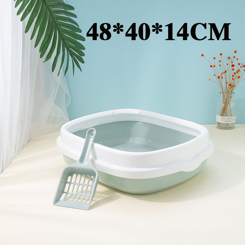 Cat Litter Box，Cat Litter Box With Scoop Semi-Enclosed Open Large Cat ...