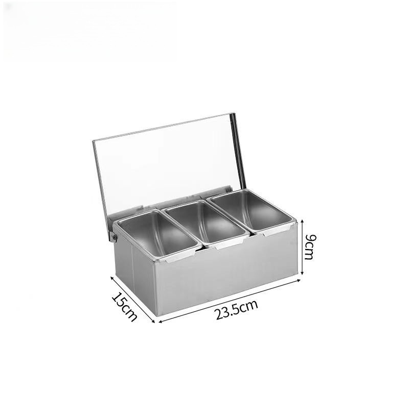 304 All-Steel Stainless Steel Seasoning Box with Lid Hotel Seasoning ...