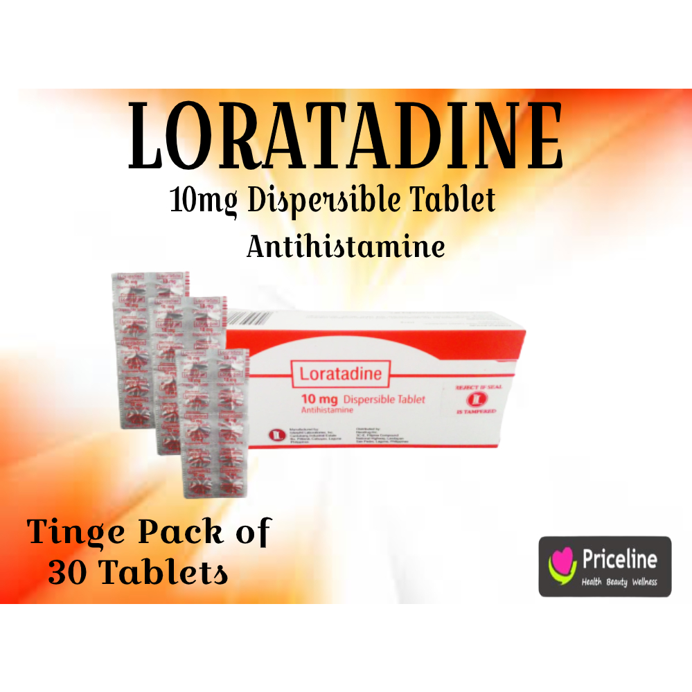 Authentic LORATADINE Antihistamine 10 mg Dispersible Tablet Tinge Pack ...