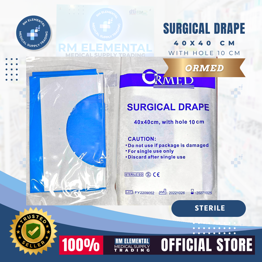 Surgical Drape Sterile 10pcs 40x40 w/ 10cm Hole Disposable eye sheet Lazada PH