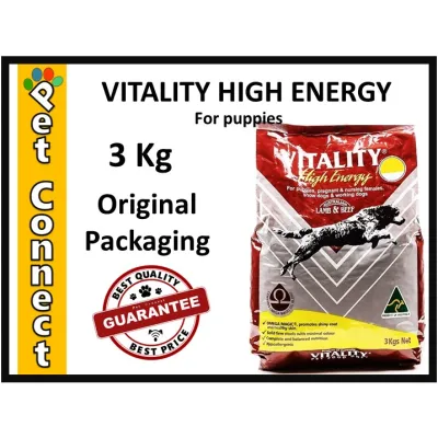 VITALITY HIGH ENERGY 3Kg ORIGINAL PACKAGING Dog Food for Puppy Small Bites