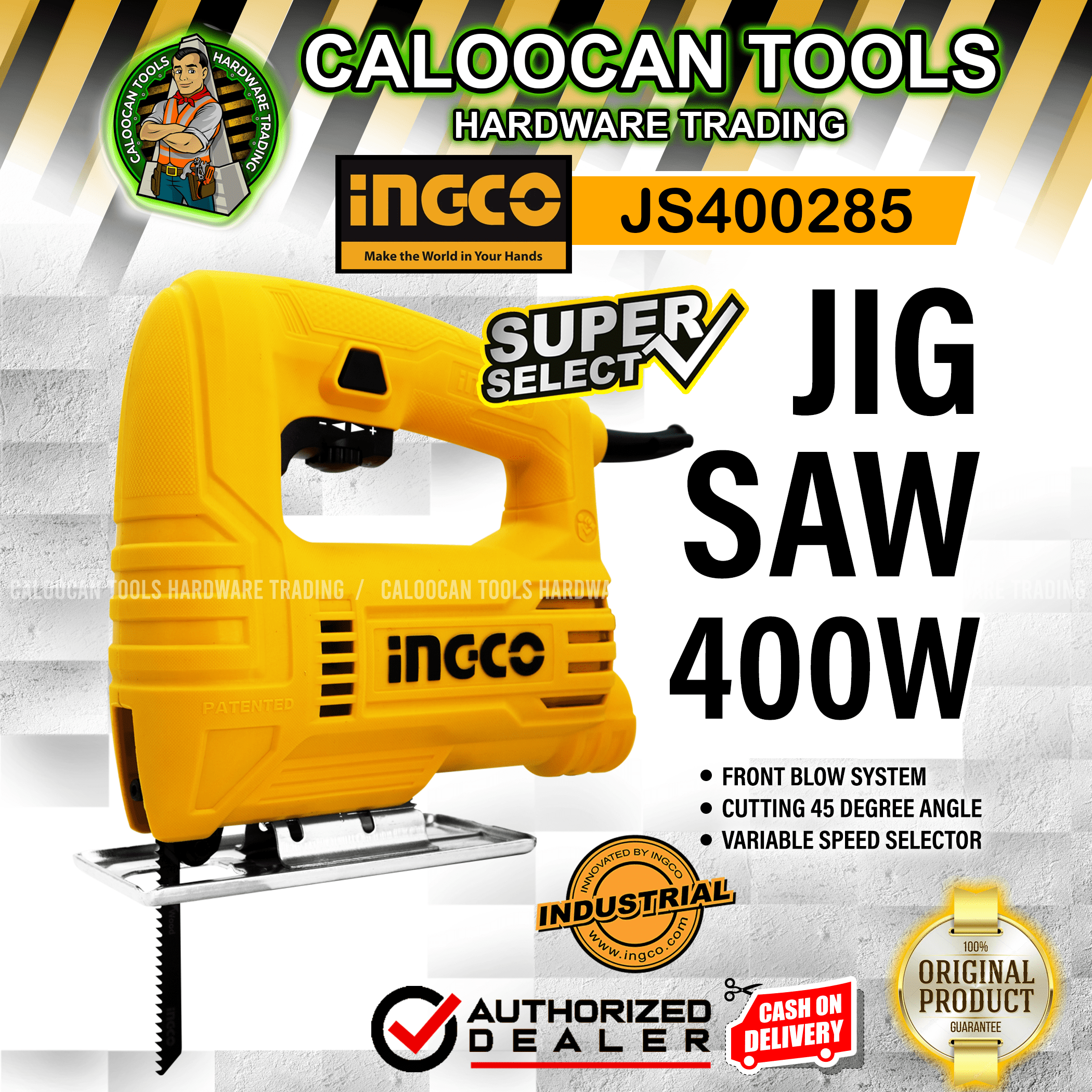 INGCO 400W Jigsaw with Variable Speed Super Select (JS400285) *INGCO