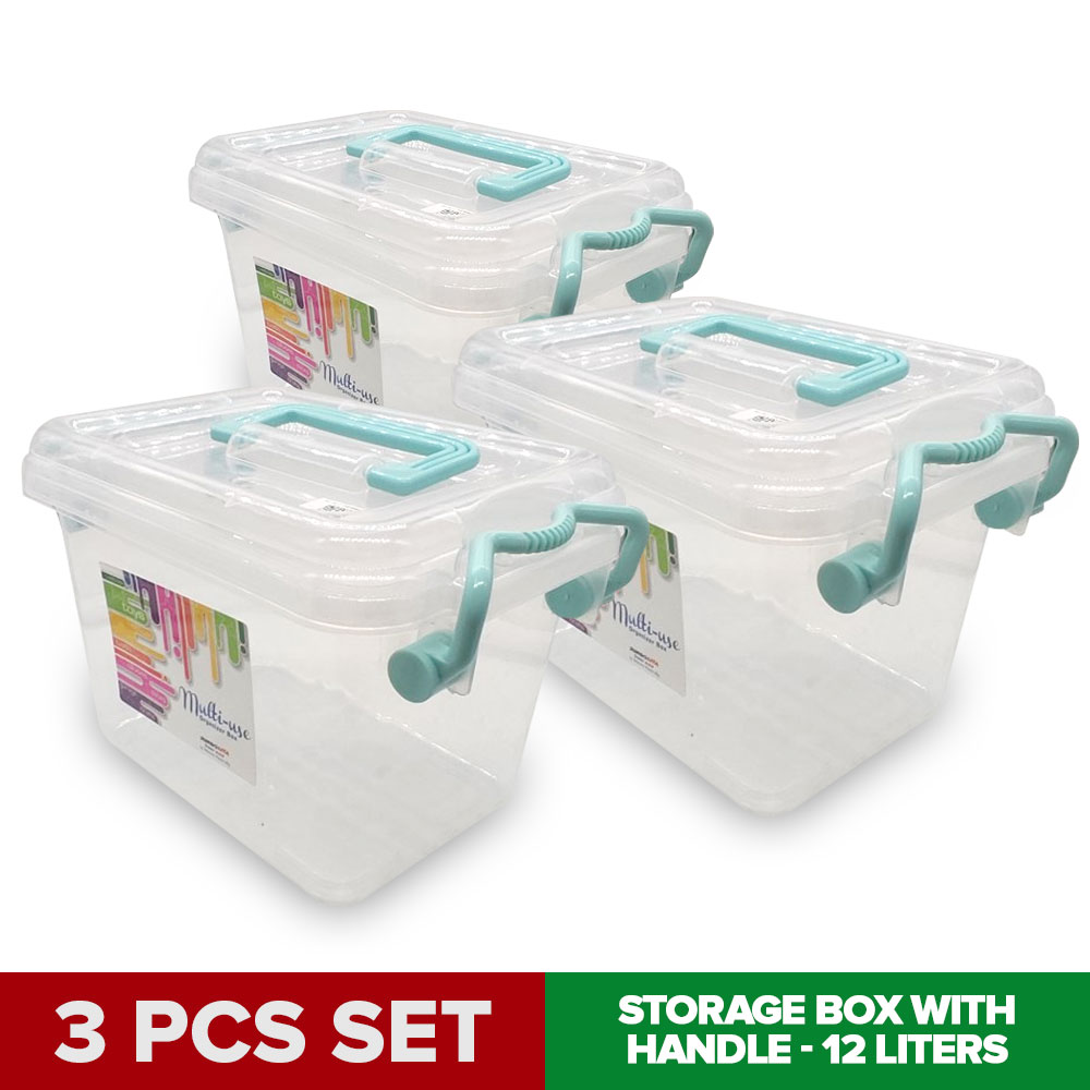 KuagoManila High Quality Storage Box 3Pcs Set, Capacity 12 Liters