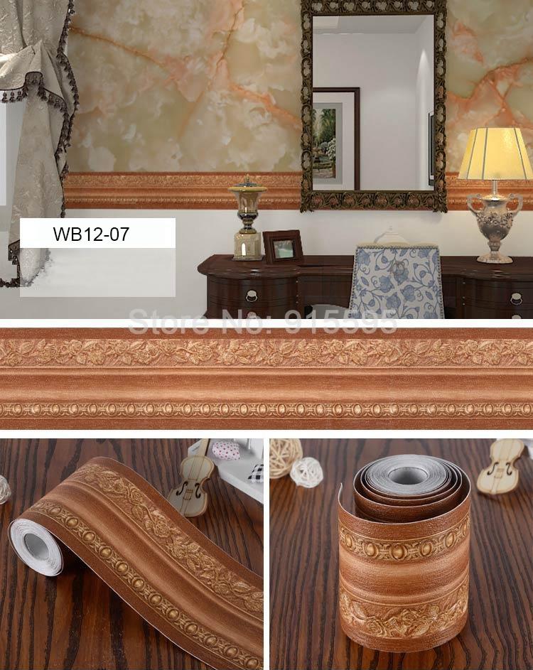 BASEBOARD WALLPAPER BORDER 12cm wide by 5 meters textured embossed border  wallpaper Waterproof Removable PVC Self Adhesive Wallpaper Border Peel and  Stick Wall Borders for Kitchen Bedroom Living Room Home Decor Wall