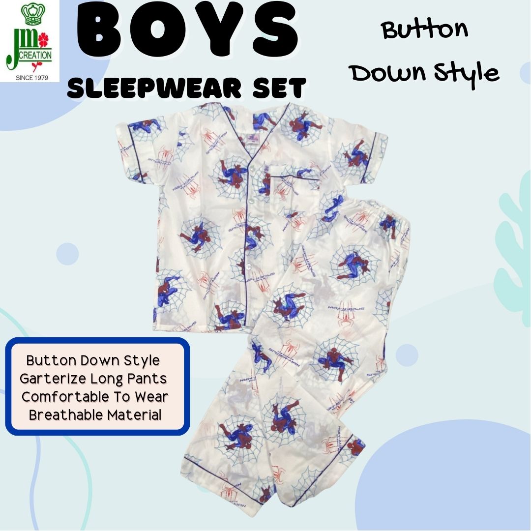 12 TO 13 YEARS OLD BOYS VNECK BUTTON DOWN SLEEPWEAR SET BY JM CREATION Lazada PH