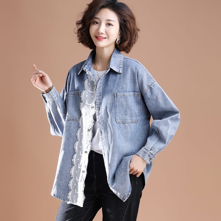 baggy denim shirt