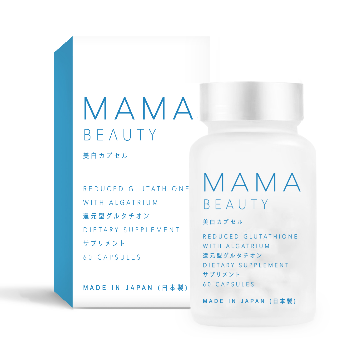 Mama Beauty Glutathione Whitening Capsule Anti-Aging Capsules Whitening Brighten Skin Anti Acne Anti Dullness Capsules Boost Immune Collagen Supplements Antioxidant Glutathione Capsules Beauty Supplements 60 Capsules