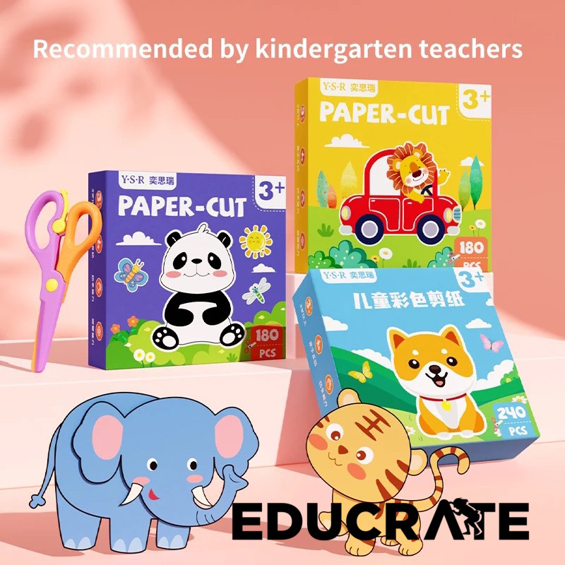 educratePH Paper Cutting Activities / cut and paste scissors skill