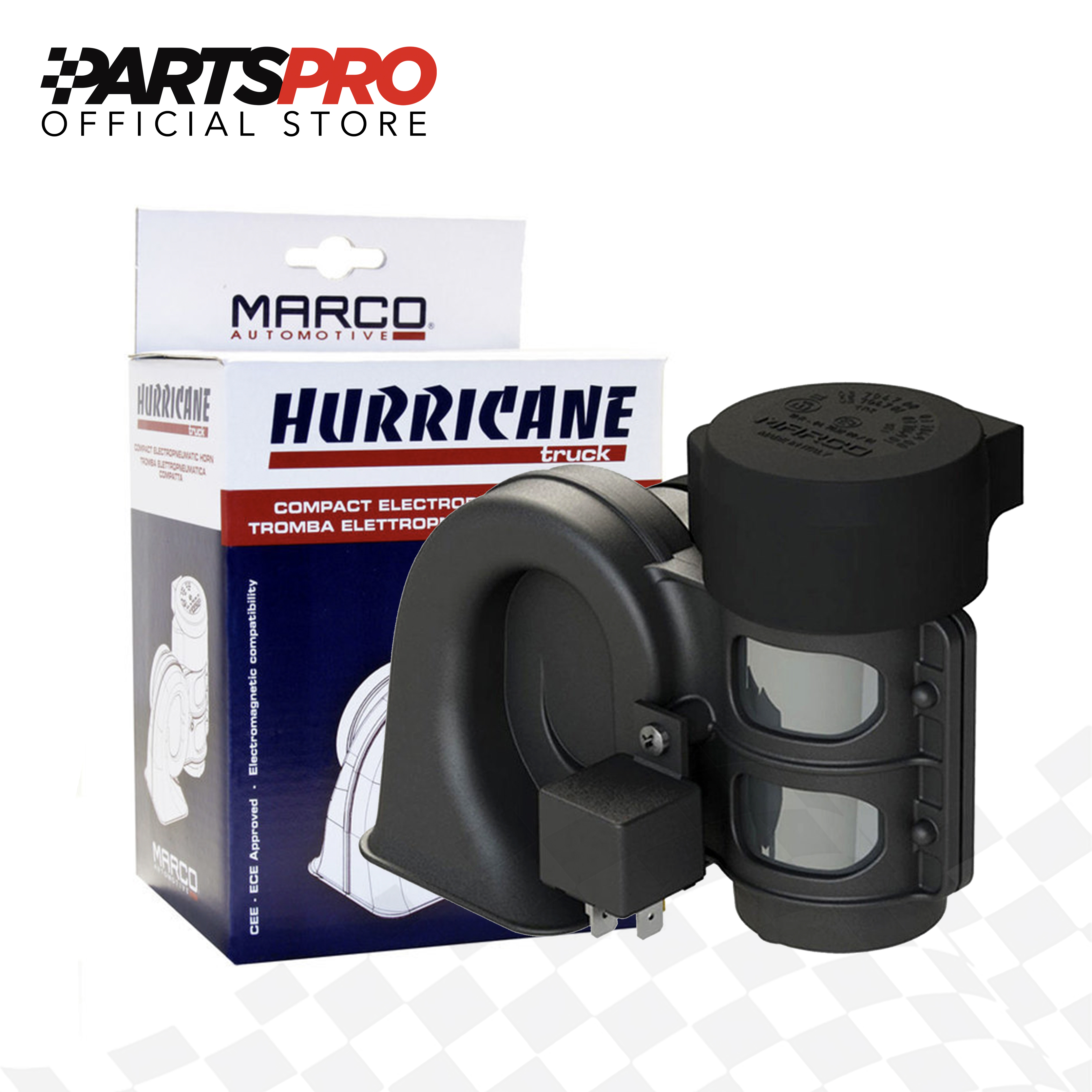 Electric Air Horn HURRICANE HT1 12V Compact HORN With Integrated  Compressor in BLACK OR CHROME