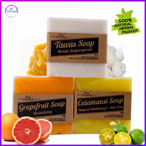Prettious Organic Soap Tawas Soap, Grapefruit Soap and Calamansi Soap