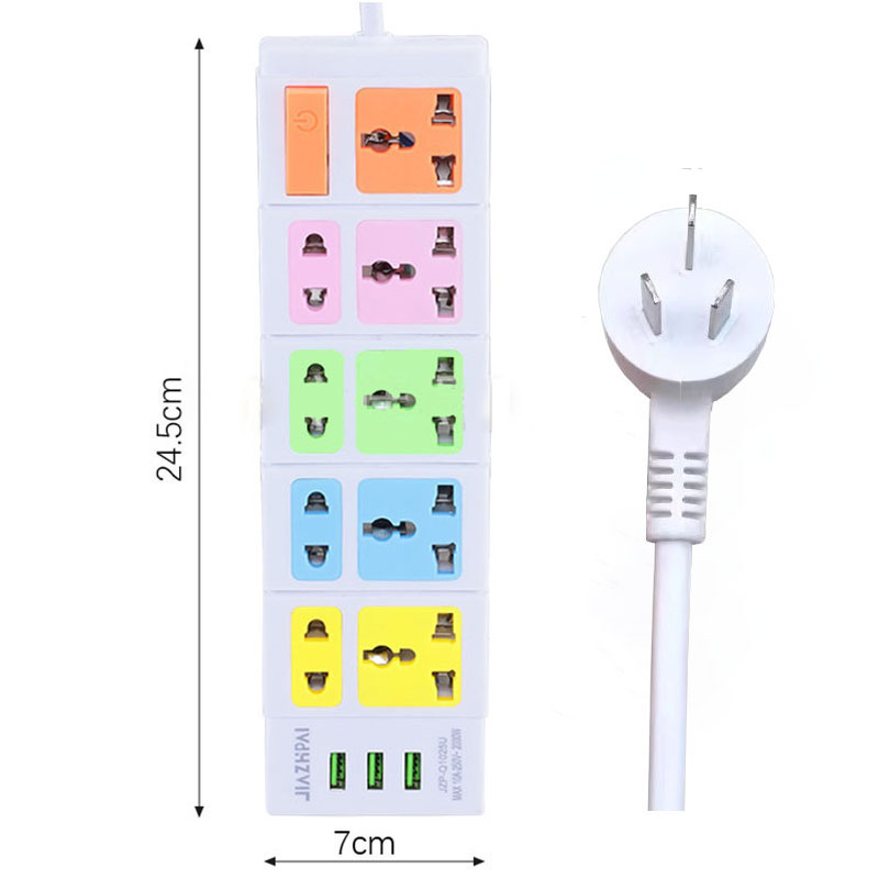 EC044 1.5m 21/26-holes 3 pin Australia standard plug porous creative ...