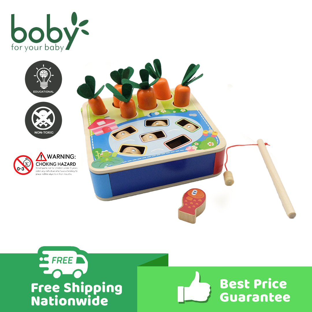 Boby Wooden Carrot and Fish Collecting Game