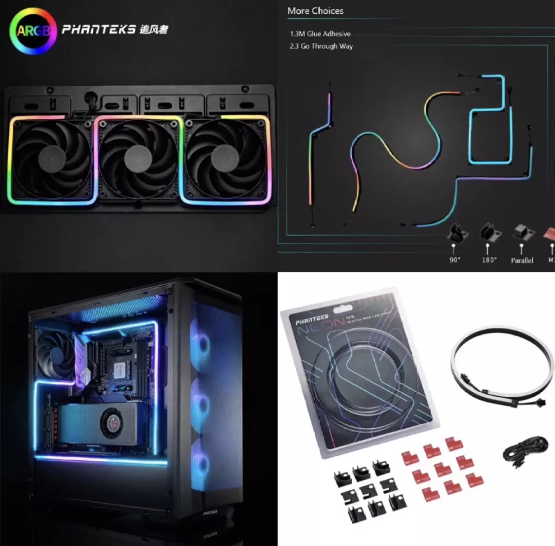 Neon Computer Case PHANTEKS M5 Light Strip 550mm ARGB Neon Computer Case Decoration Led ...
