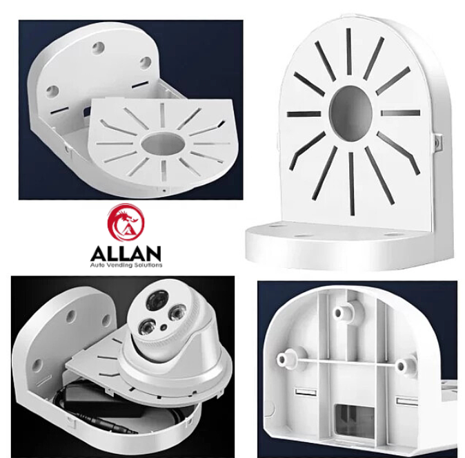 Dome Camera Wall Bracket L-shaped, ABS Plastic Deep Base Junction Box Cable Management Mounting Case, Outdoor Indoor CCTV IP Surveillance Cameras Holder ABS Plastic (1 PCS