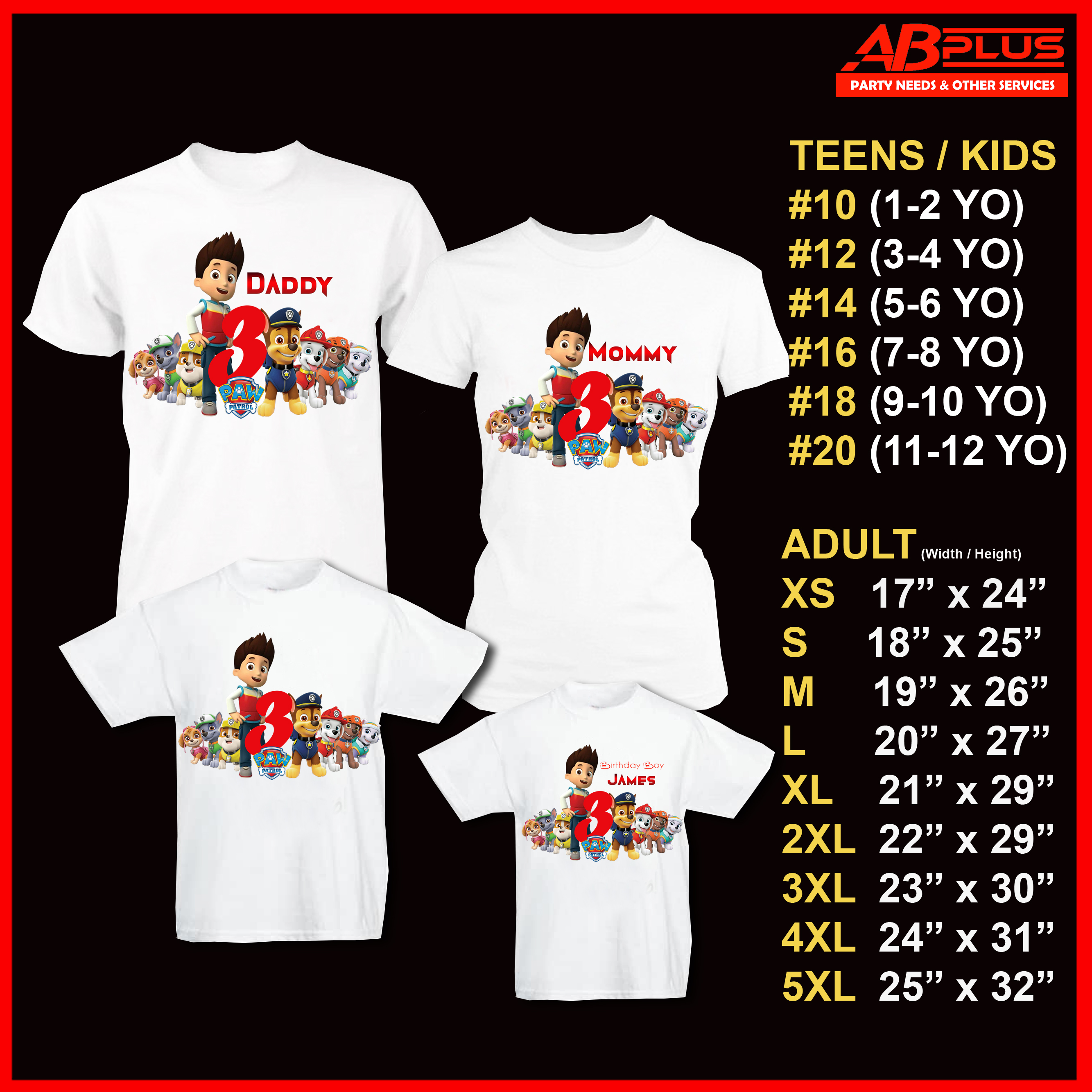 Paw Patrol Tshirt Family Set | Lazada PH