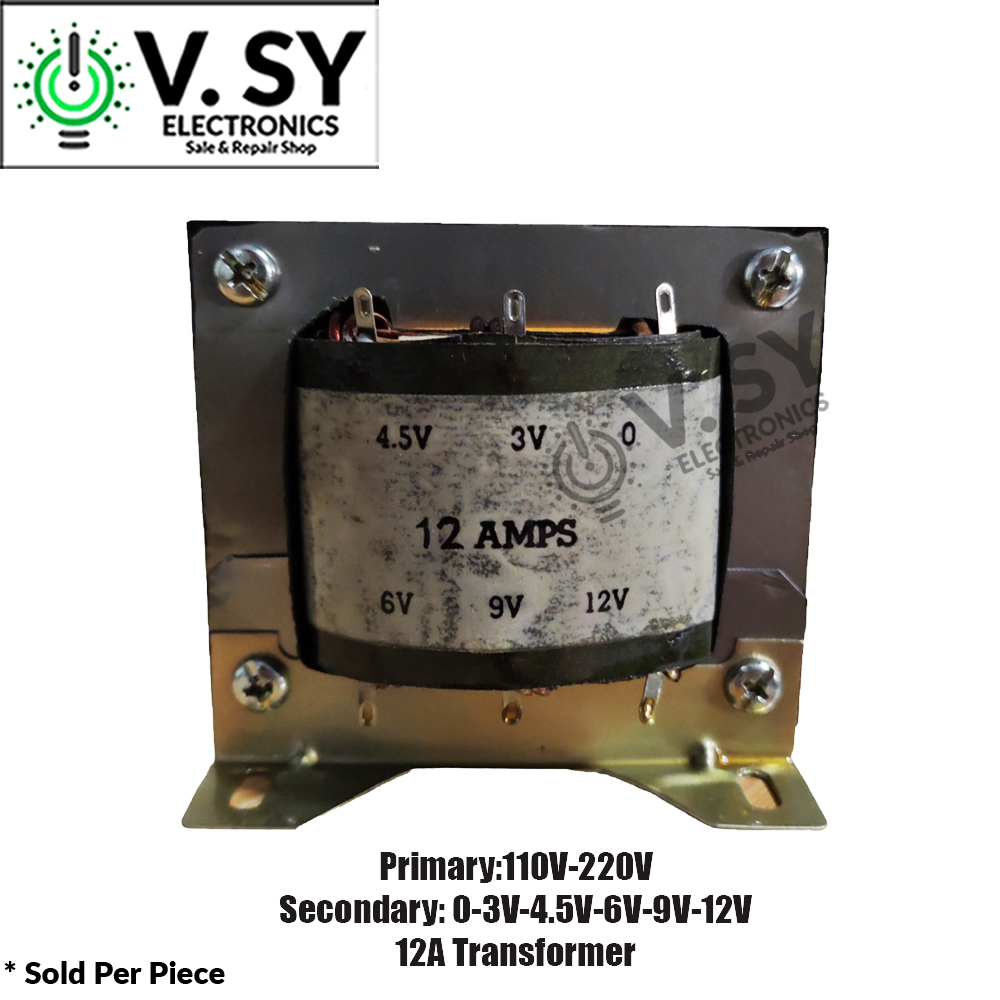 12V 1A Transformer - 6V-0-6V Center Tapped, Converts 110V/220V AC To 12V AC For Low Voltage Projects