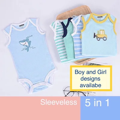 5-Pcs Sleeveless Onesie Sleeveless Romper Sleeveless Bodysuit Sando Onesie Sando Romper Carter’s Baby Sando Infant Sando Luvable Friends