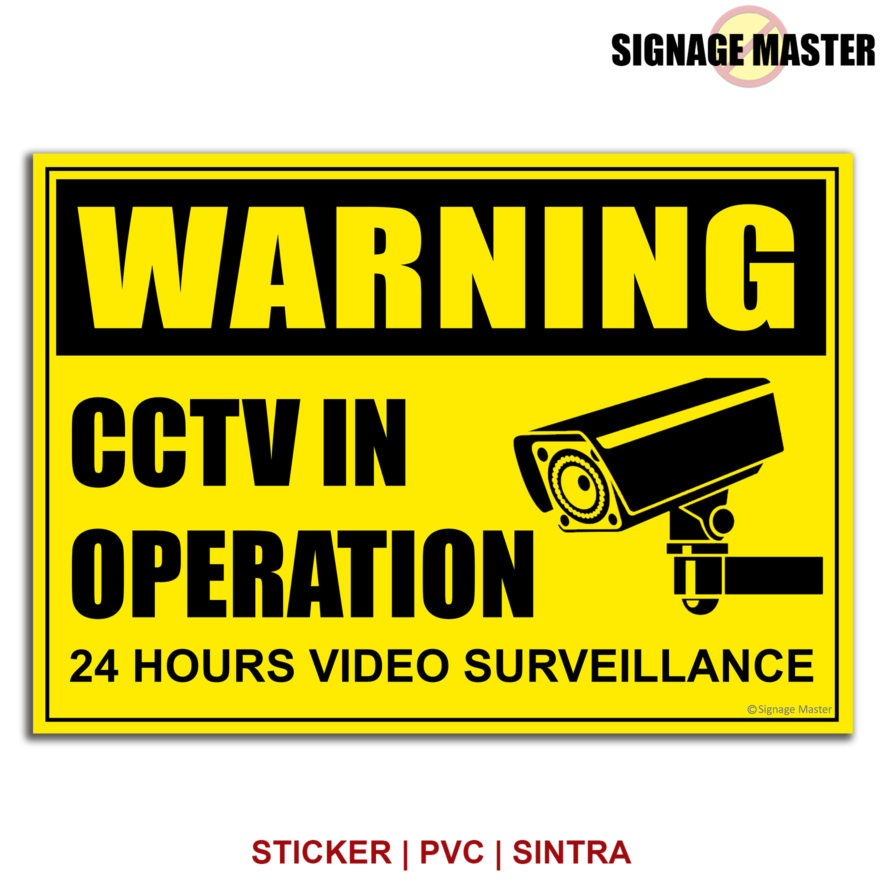 CCTV Security - Signage Sticker PVC Sintra Board - A4 Size | Lazada PH