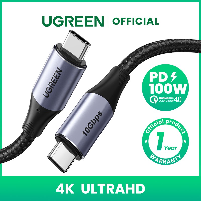 ugreen-usb-c-to-usb-c-cable-1m-100w-pd-fast-charger-type-c-4k-60hz