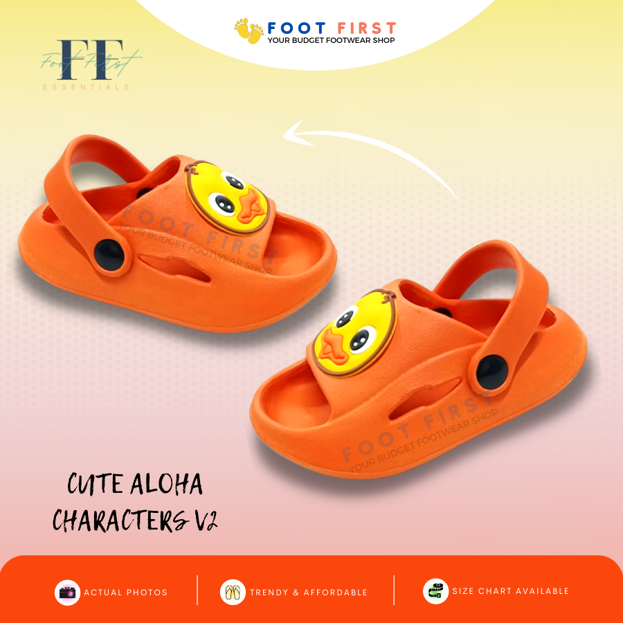 **FOOT FIRST 1823** CUTE ALOHA CHARACTER V2 SANDALS FOR KIDS (Please