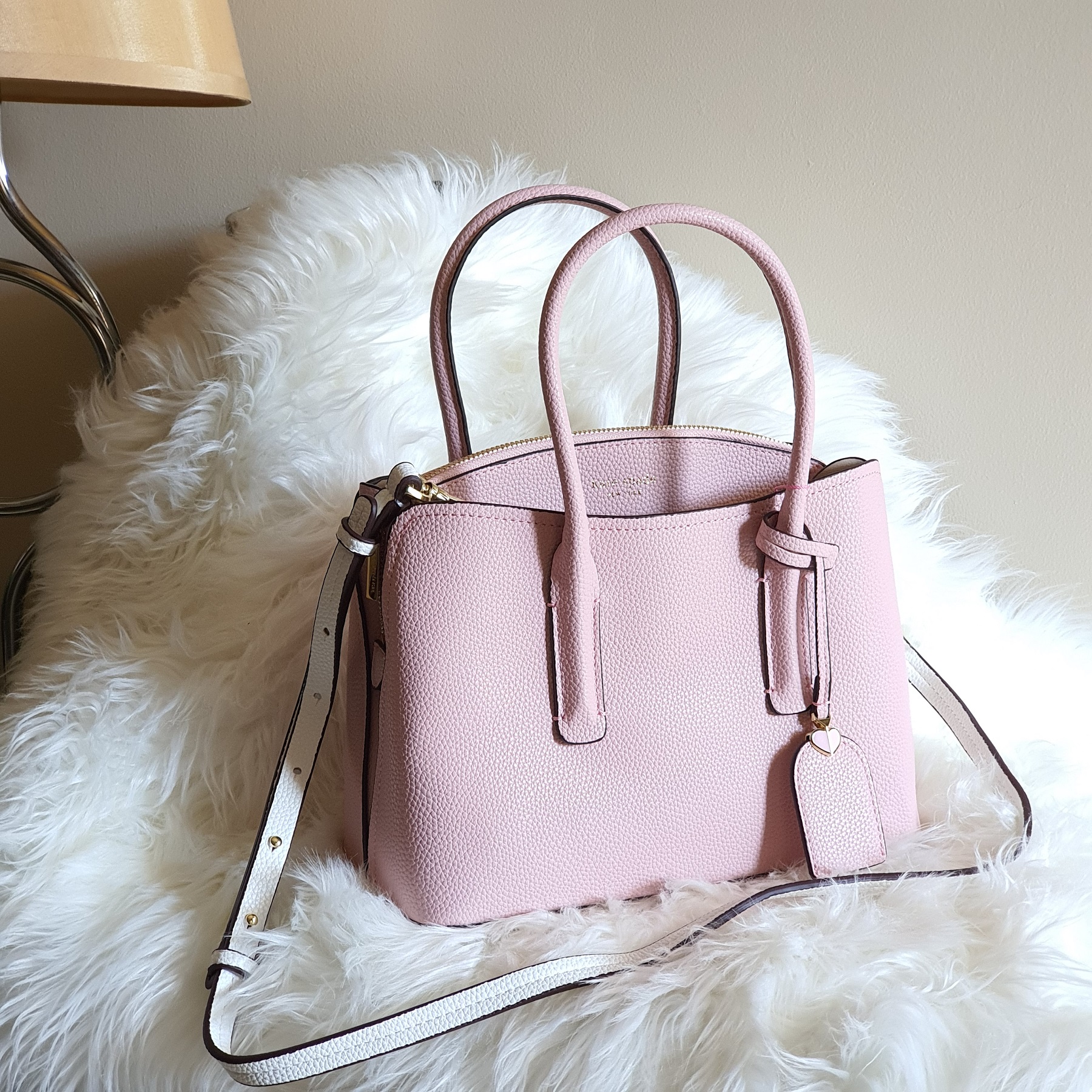 Kate Spade New York Ladies Satchel Margaux Leather Crossbody Bag - Light  Pink