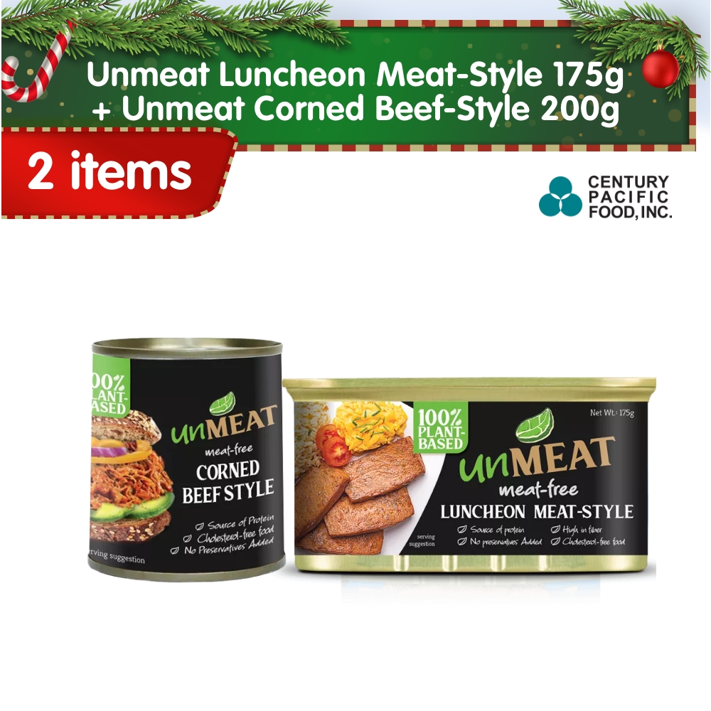 Unmeat Luncheon MeatStyle 175g + Unmeat Corned BeefStyle 200g Lazada PH