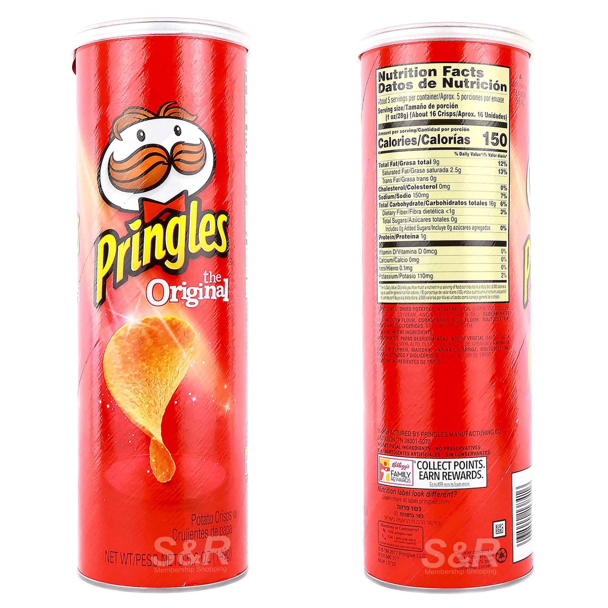 Pringles Original Potato Crisps 149g Lazada PH