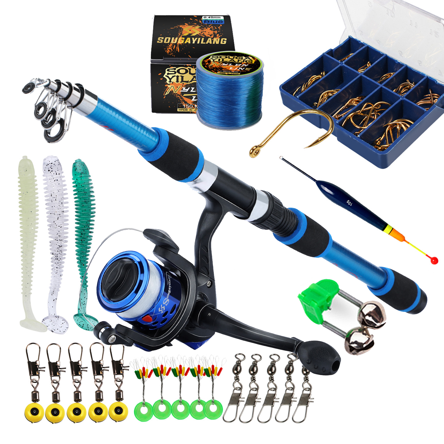 [COD]Fishing Rod and Reel Set Fishing Rod Set Full Set Fish rods 1.8m