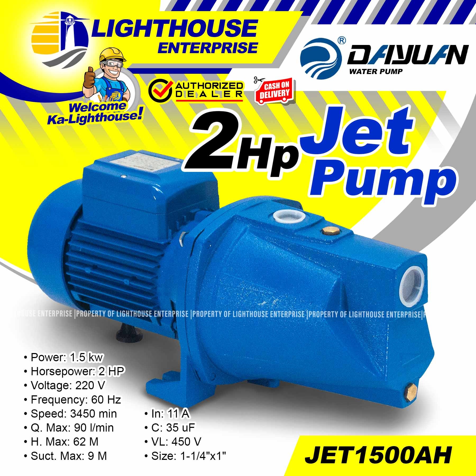 DAYUAN Italy Jet Pump 100% Pure Copper (1HP, 1.5HP, 2HP) LIGHTHOUSE ...