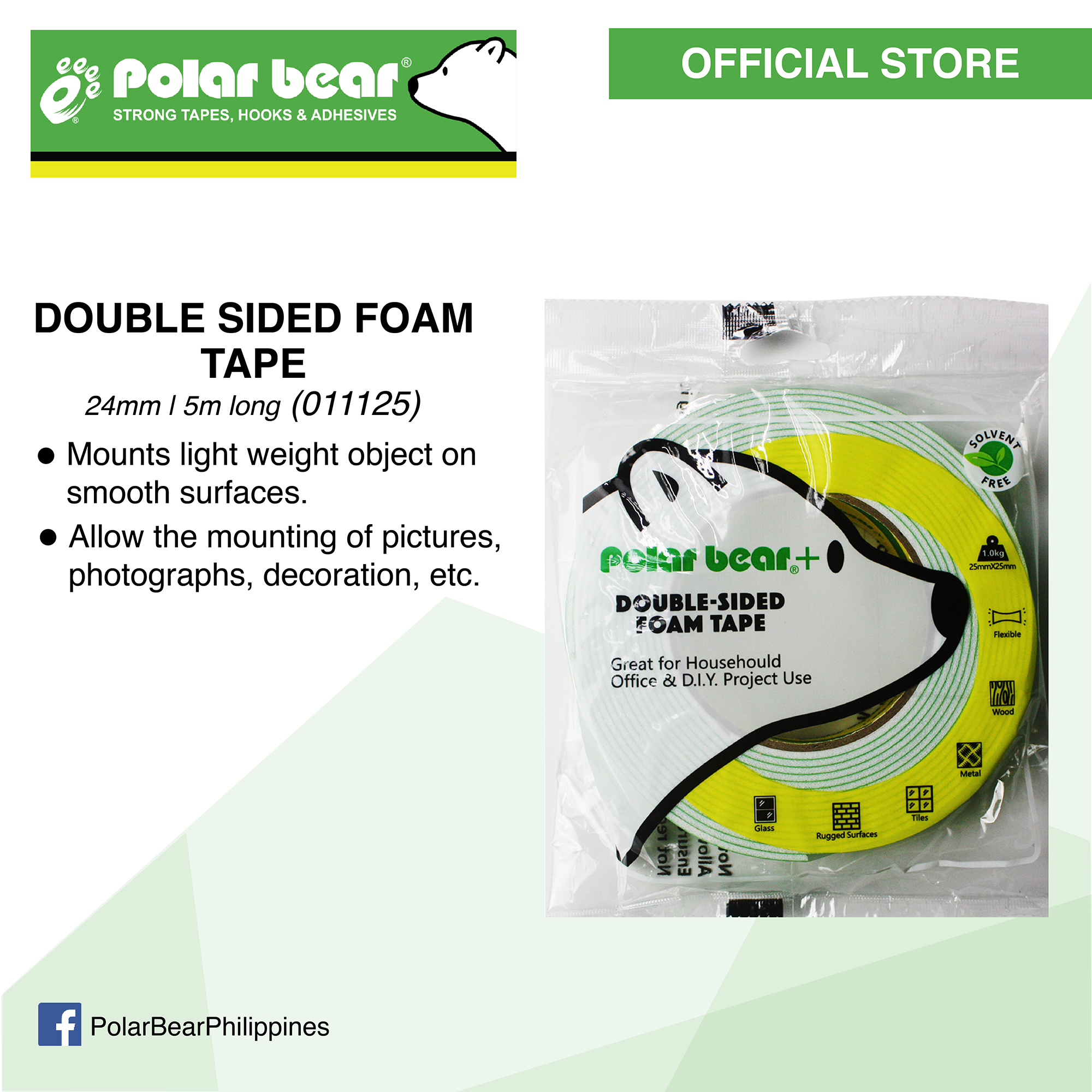 Polar Bear Double Sided Foam Tape 24mm X 5m Sp012 Lazada Ph