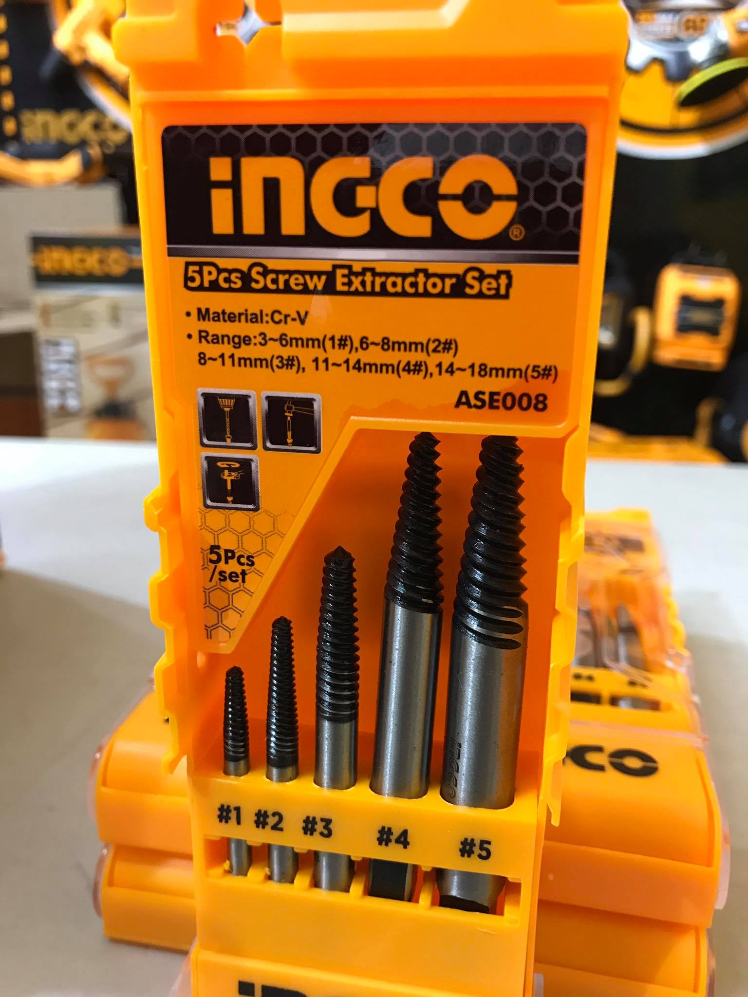 ESTRATTORE PER VITI SET 5PZ INGCO ASE008