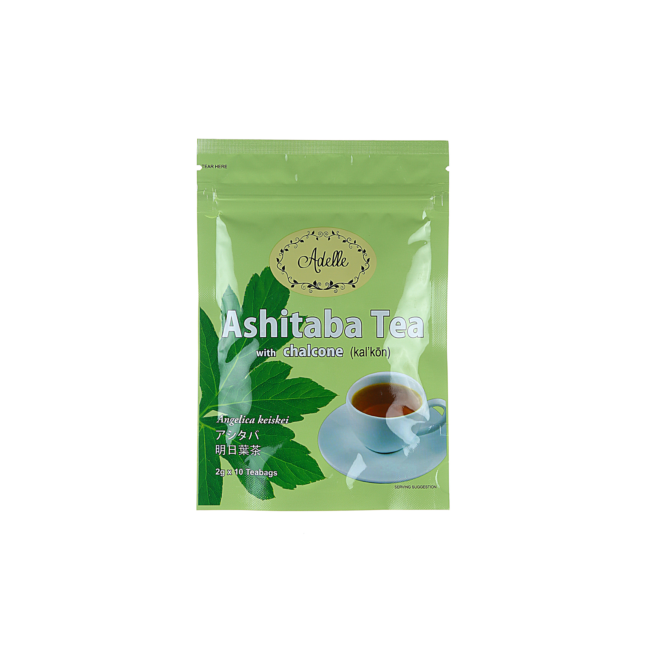 Adelle Ashitaba Tea 10 tea bags in a pouch with chalcone Lazada PH
