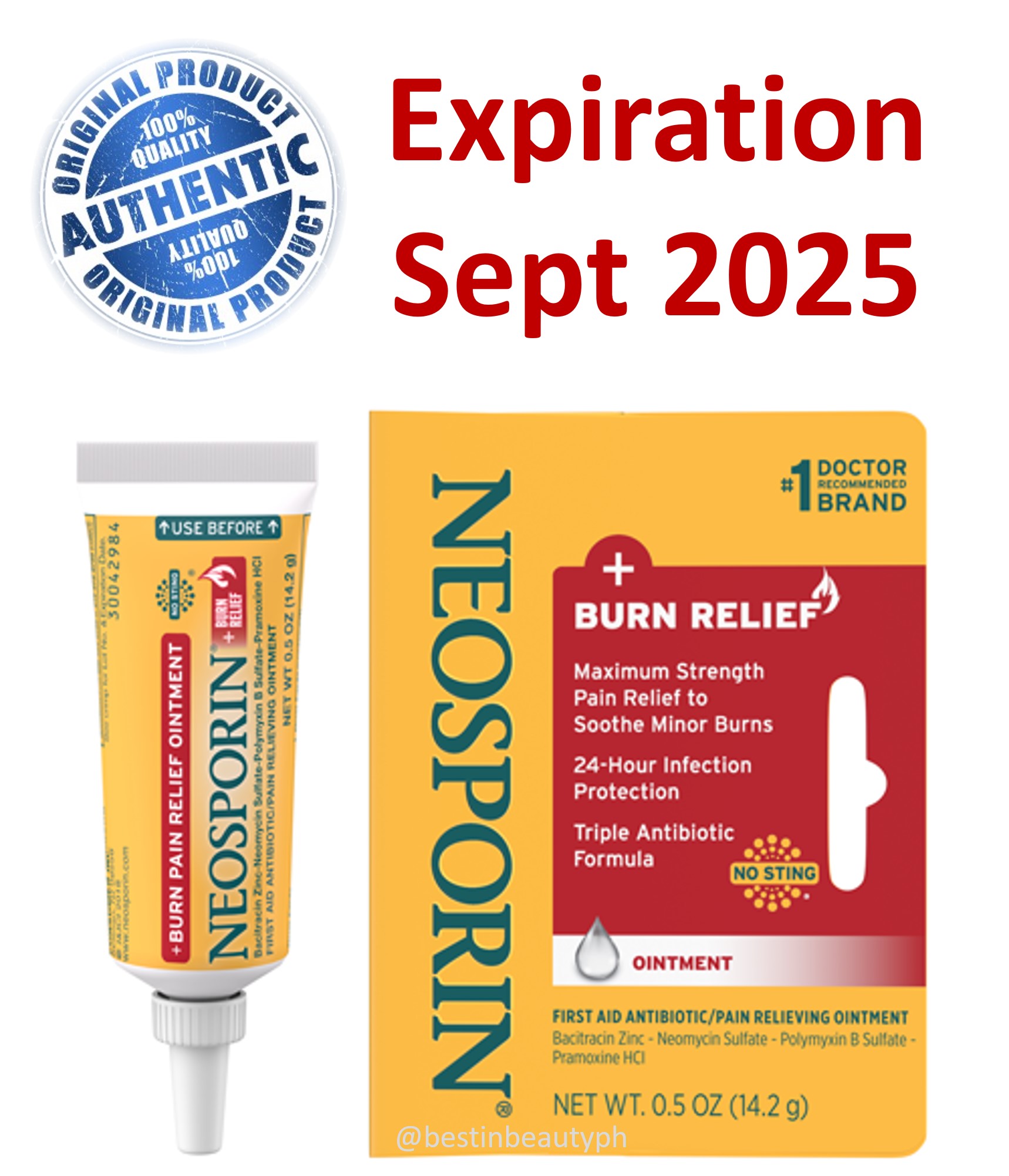 NEOSPORIN Burn Relief & FirstAid Antibiotic Ointment 0.5 oz