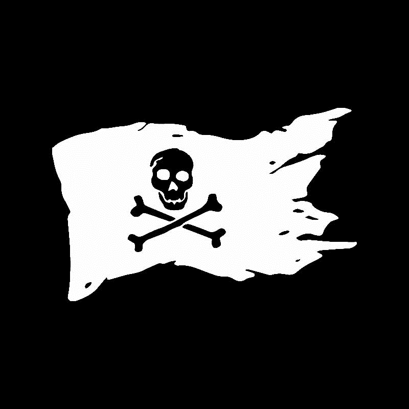 YJZT 14.2CMx9CM Pirate Flag Vinyl Decal Skull Bones Cross Ship Car
