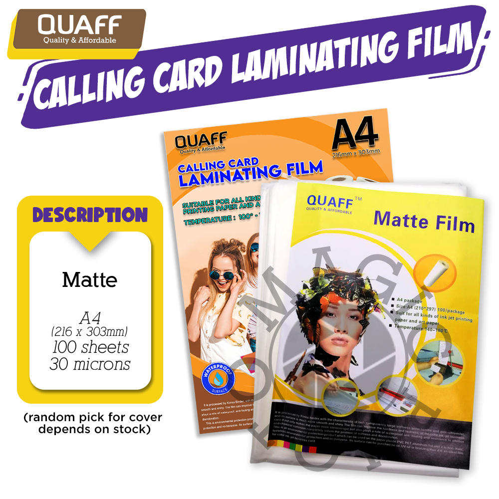 Magic photo A4 Size QUAFF Calling Card Laminating Film 30 micron Hot
