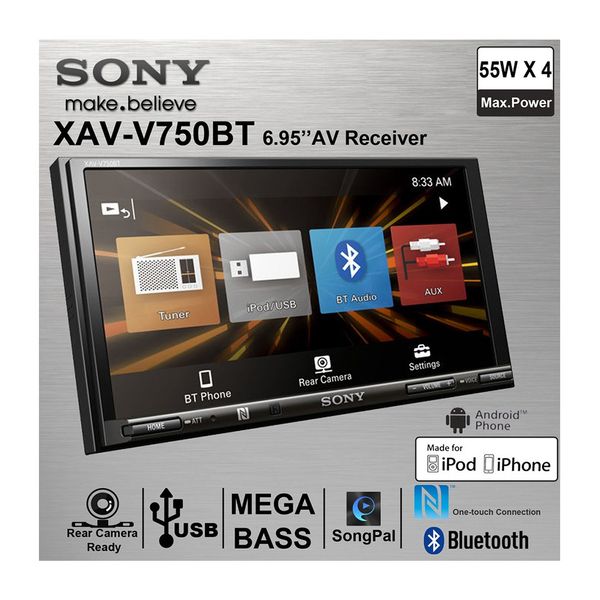 Sony XAV V750BT Bluetooth Mega Bass 3 Pre Out Rca Voice Control RDS