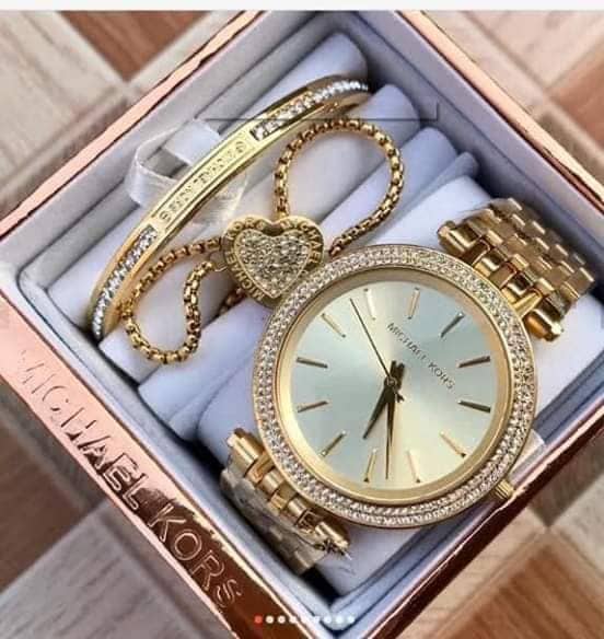 mk watches with bangles
