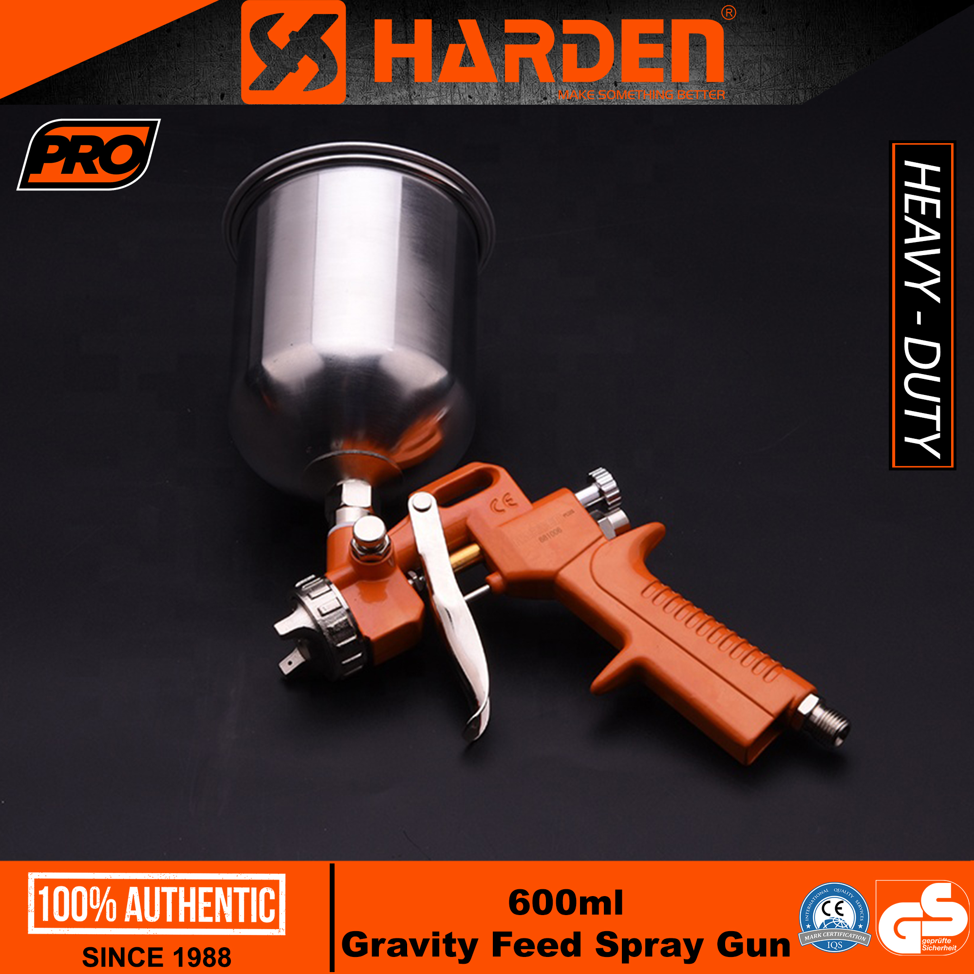 Harden 600ml, 1000ml Spray Gun (PROFESSIONAL) Hand Gravity Feed