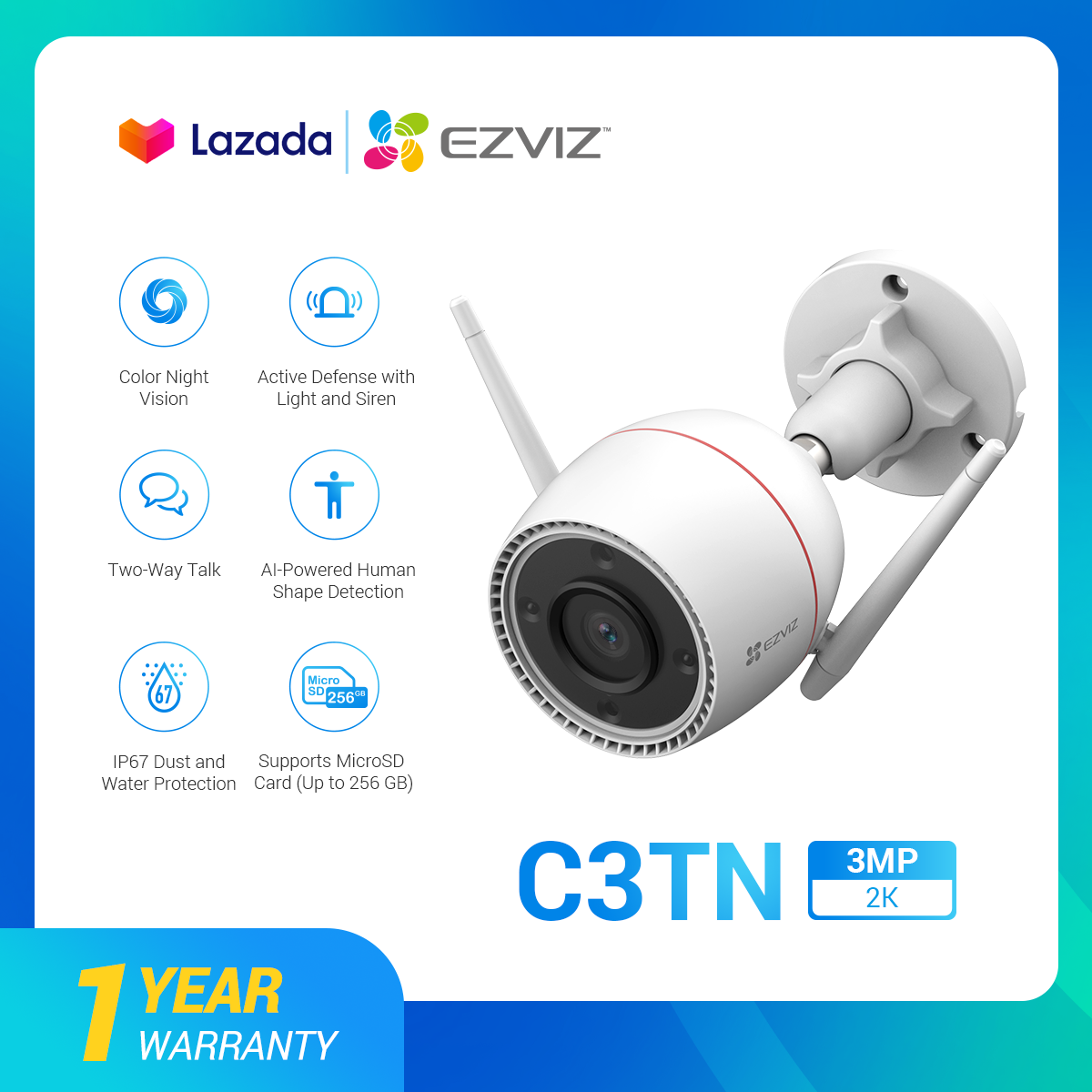 EZVIZ CCTV Camera Outdoor Smart IP Camera,2K/3MP Wireless cctv camera