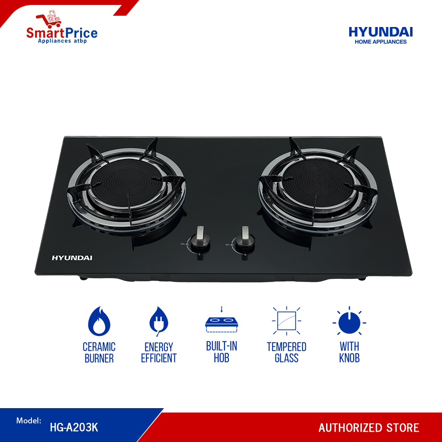 Hyundai Double Infrared Burner Tempered Glass Gas Stove HGA203K