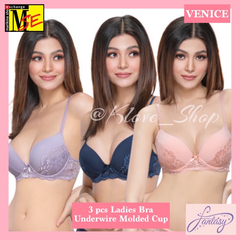3pcs BRA MSE Fantasy Underwire Molded Cup Brassieres 3in1 Pack