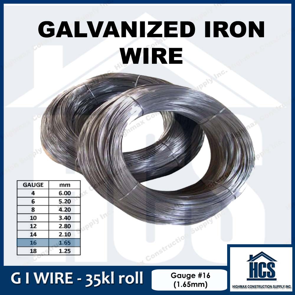 Galvanized Iron Wire GI Wire Gauge No. 16 (35kgs) Hot-Dipped Alambre ...