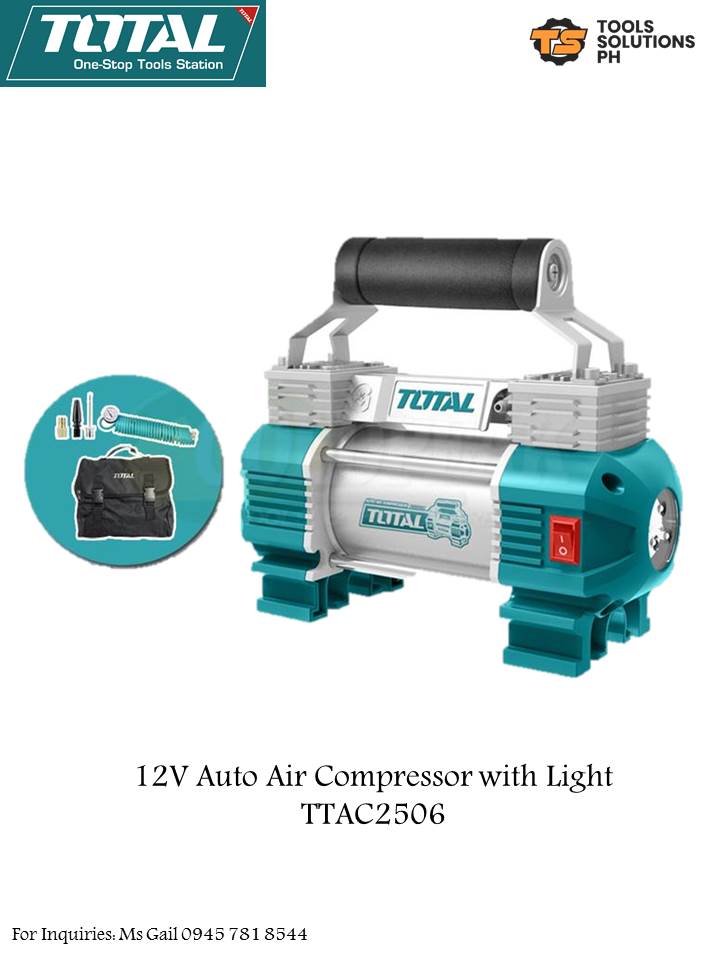 TOTAL 12V Auto Air Compressor with Light TTAC2506 Lazada PH