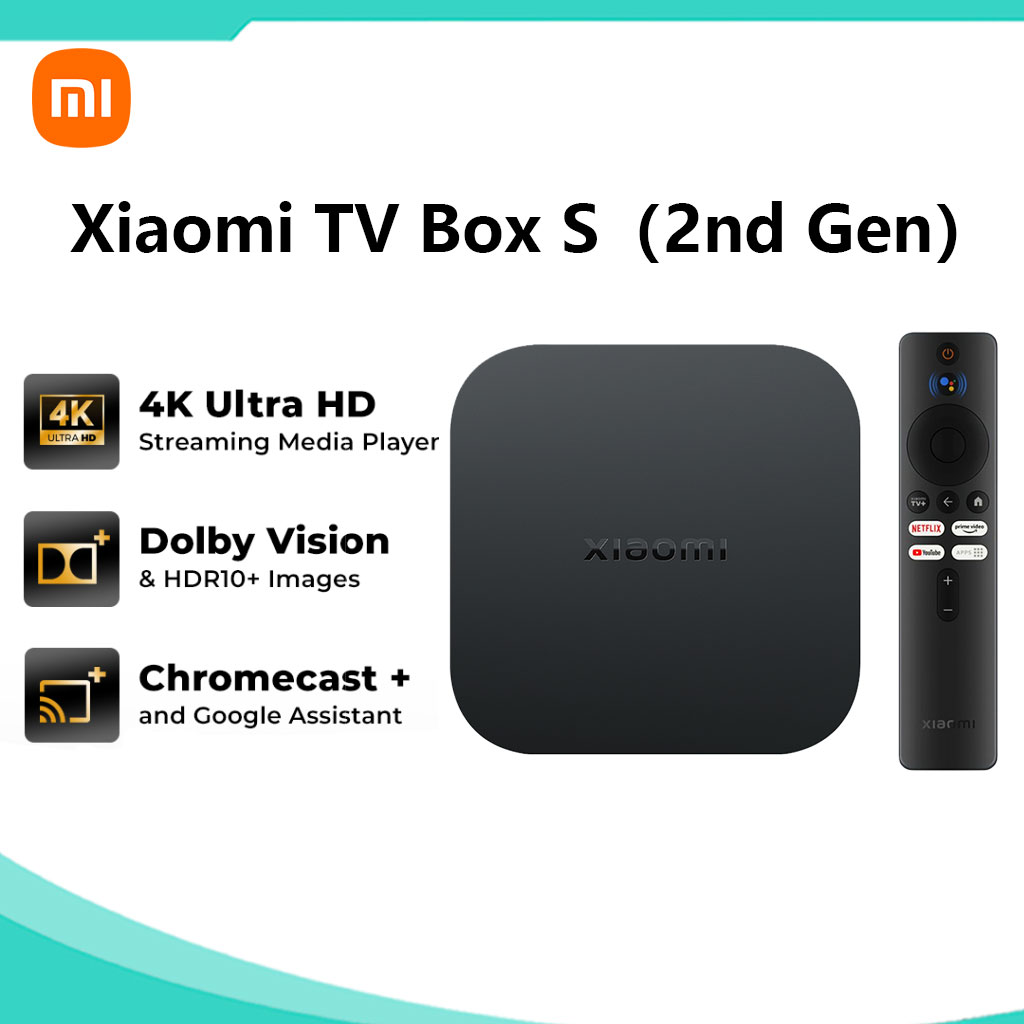 Xiaomi Mi Box S (2nd Gen) 4K HDR Android TV Box Google Assistant Media  Player Android 8.1 MiBox S