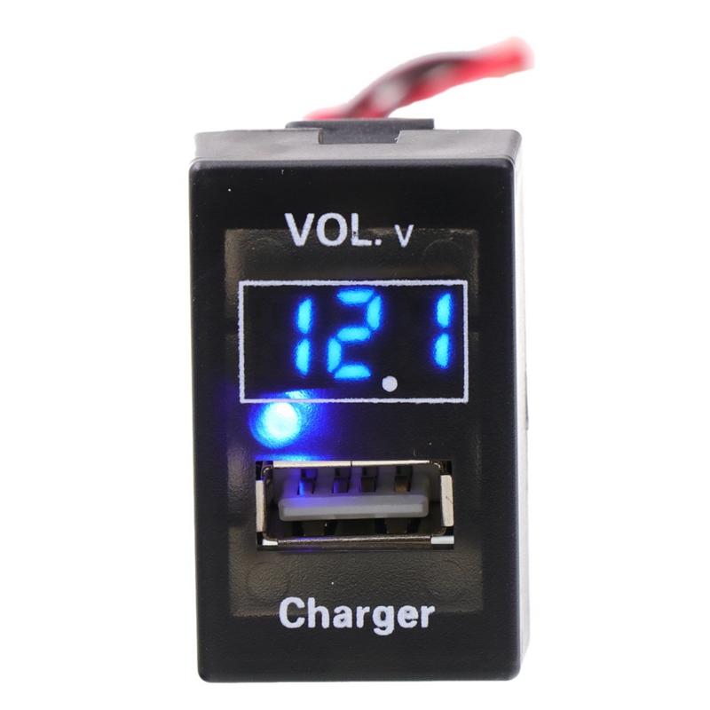 USB Charger DC12V 5V 2.1A Socket Car Led Digital Voltage Display Voltage Meter Battery Monitor for FORD Mazda