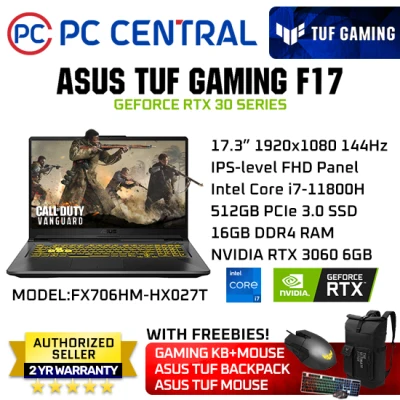 ASUS TUF F17 Gaming Laptop (FX706HM-HX027T) 17.3 Eclipse Gray Intel® Core i7 11800H (8 cores) 16GB DDR4 RAM | 512GB SSD | Nvidia RTX 3060 6GB (PC CENTRAL)