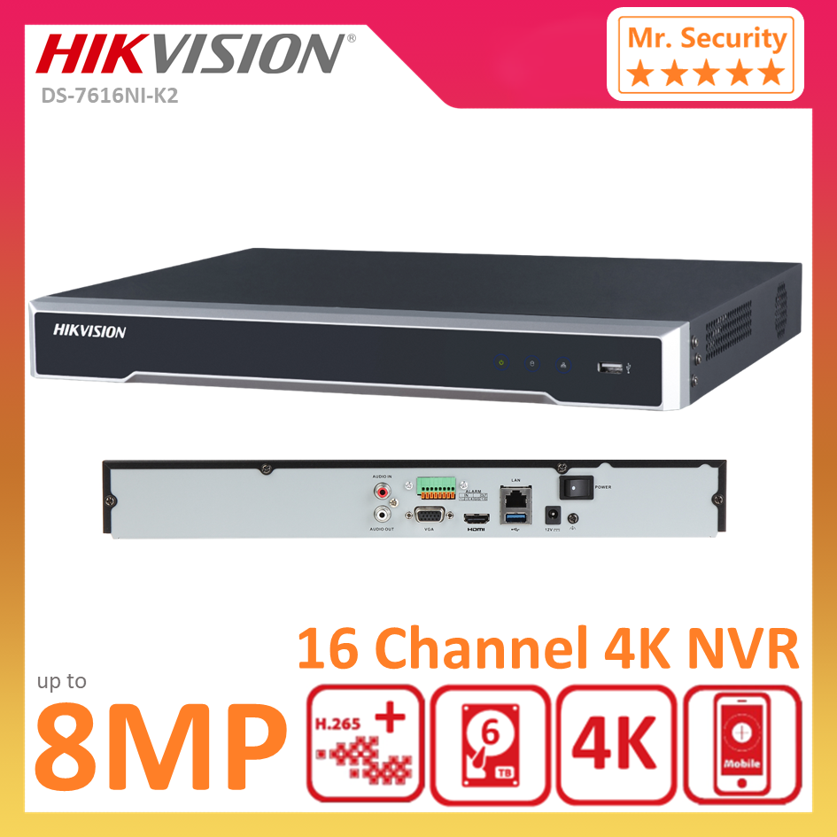 hikvision 16 channel nvr 2 sata